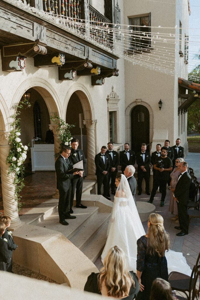 elegant outdoor wedding ceremony as captured by a documentary style central florida wedding photographer