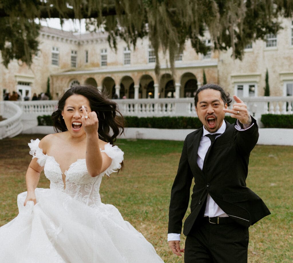 candid and fun bride and groom captured with documentary style wedding photos in central florida