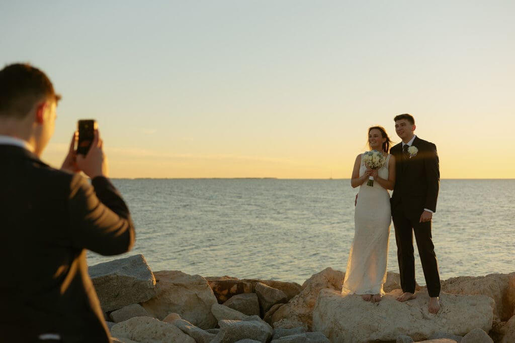 candid wedding ceremony moments on the beach in central florida