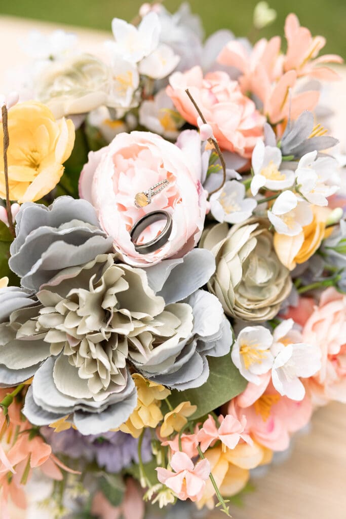colorful pastel wedding detail photos