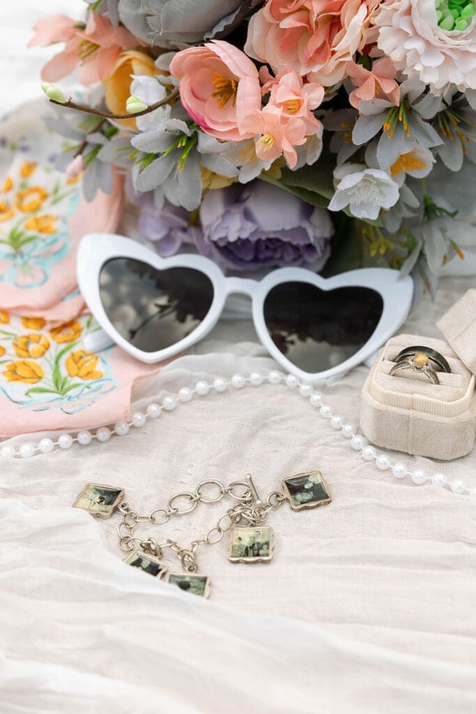 colorful pastel wedding detail photos