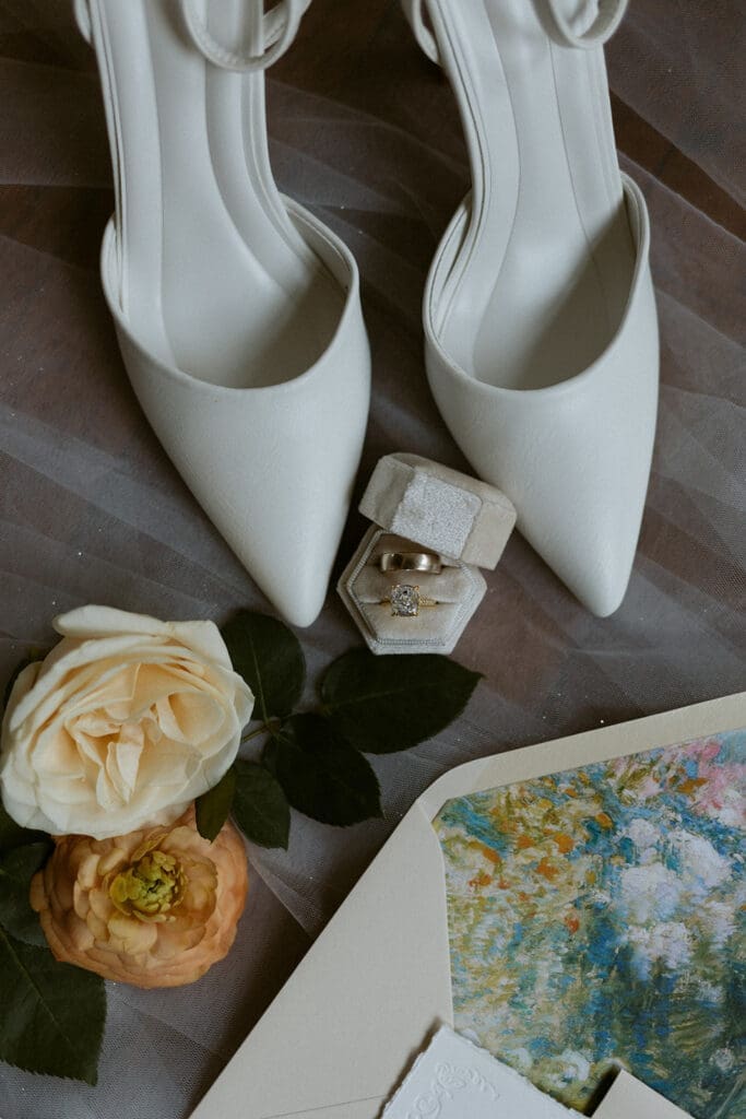 elegant wedding detail flatlay