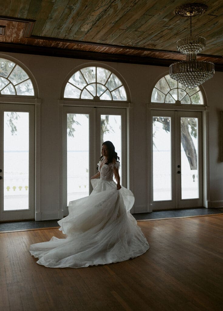 bridal portraits at the ballroom in bella cosa