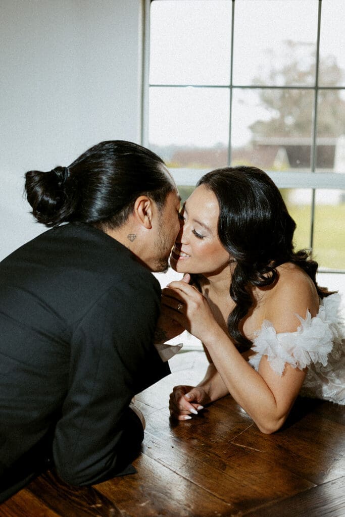 bride and groom at the ballroom in bella cosa