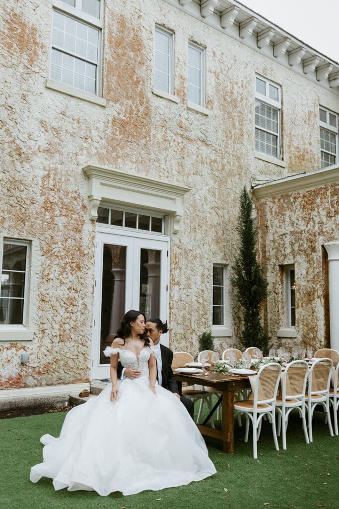 sweet couple at the bella cosa wedding venue in florida