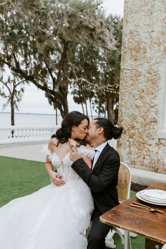 sweet couple at the bella cosa wedding venue in florida