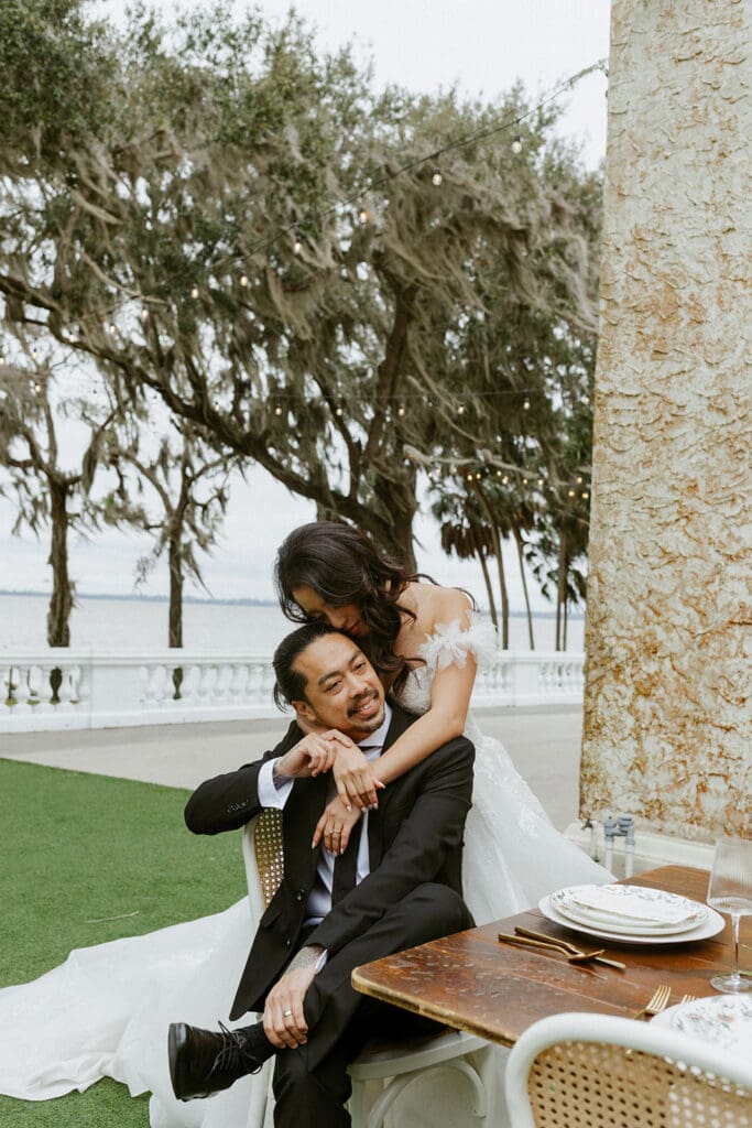 sweet couple at the bella cosa wedding venue in florida