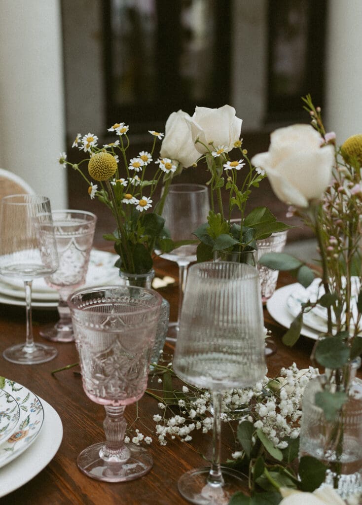 intimate micro wedding reception setup at the lakeside lawn at bella cosa