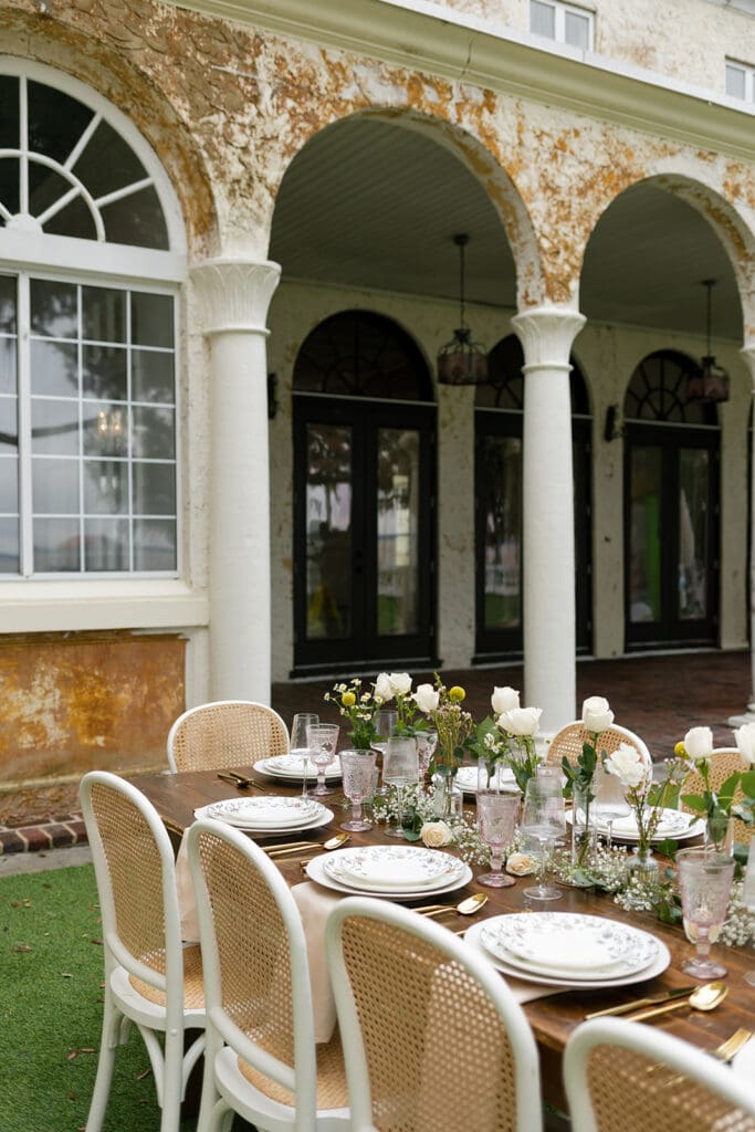 intimate micro wedding reception setup at the lakeside lawn at bella cosa