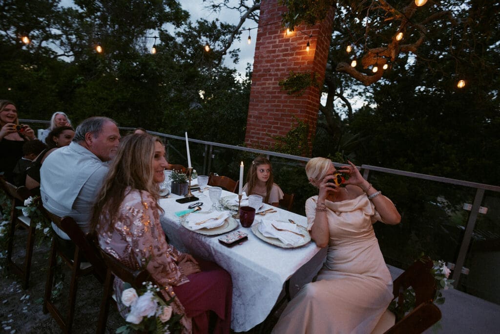 intimate elopement reception with closest loved ones at the airbnb