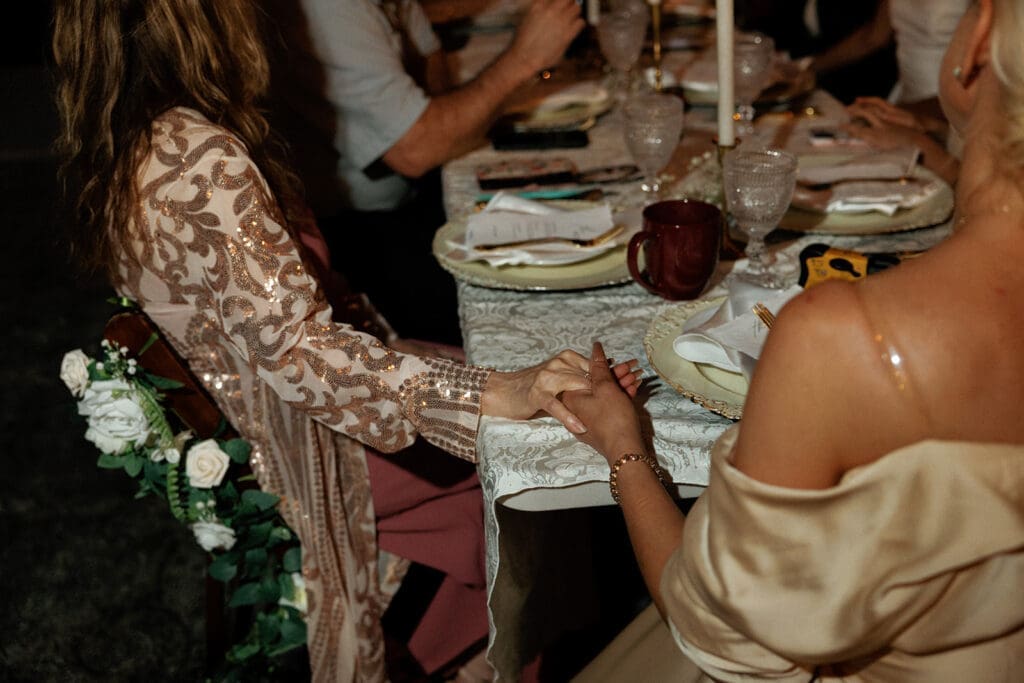 intimate elopement reception with closest loved ones at the airbnb