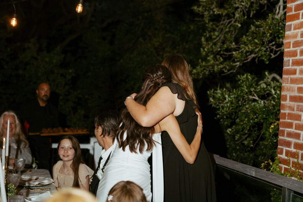 intimate elopement reception with closest loved ones at the airbnb