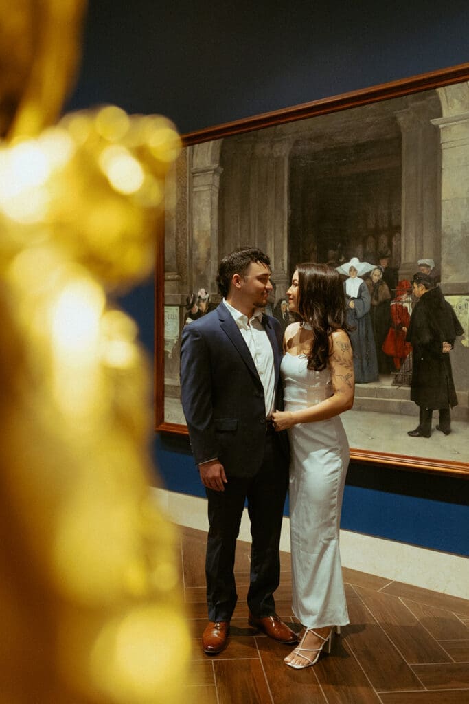 art museums engagement photos at the museum of fine arts in st pete, florida