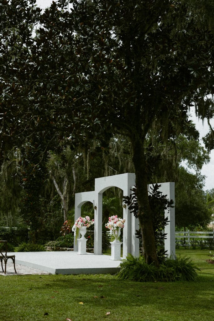 outdoor ceremony space at uliana estate