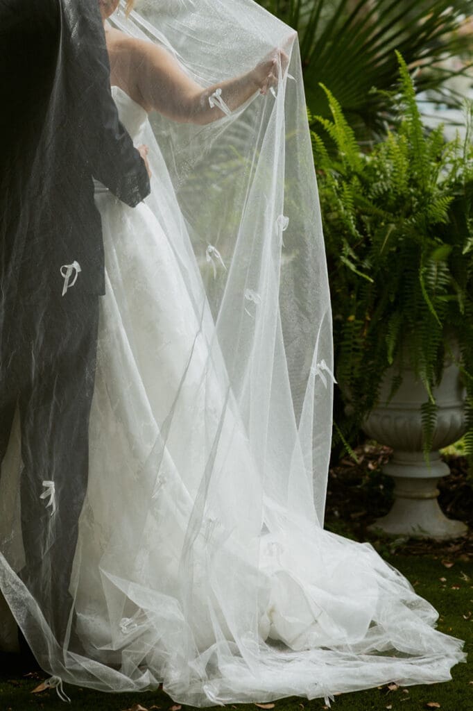 bride and groom portraits at the lush gardens at uliana estate