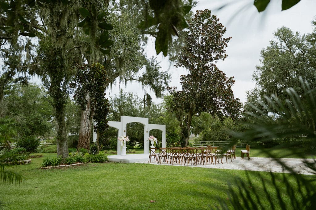 outdoor ceremony space at uliana estate